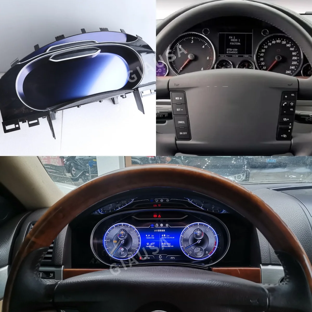 For VW Volkswagen Touareg 2003-2010 Upgrade 12.3 Inch Digital Instrument Cluster LCD Dashboard Panel Speedometer Tachometer