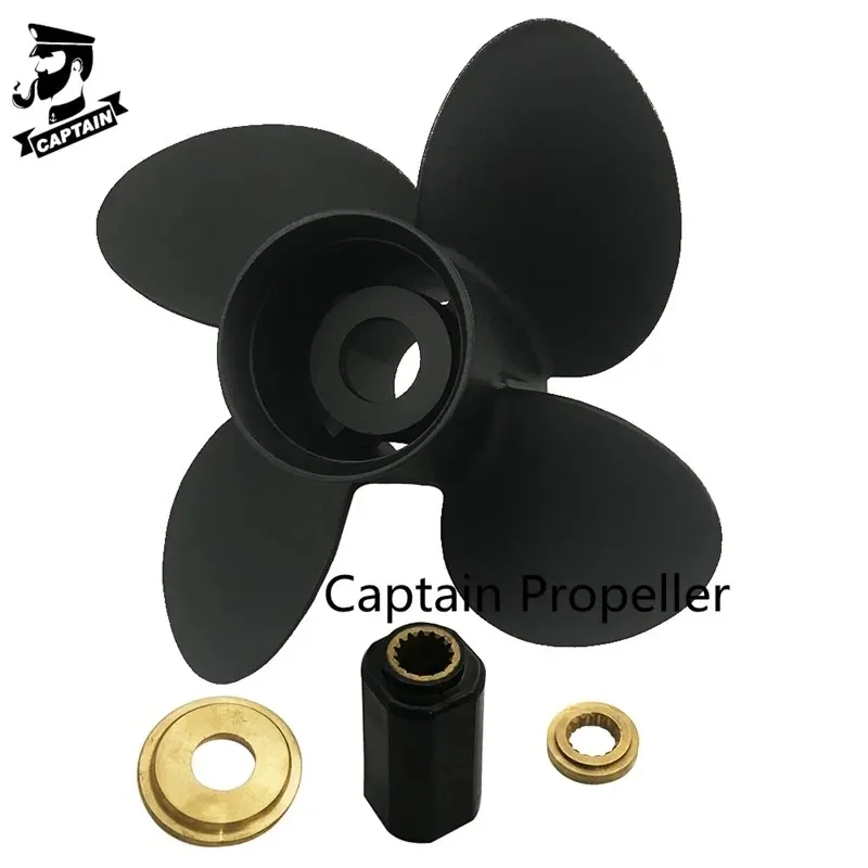 Captain Marine Boat Outboard Propeller 4 Blade 10.3x13 Fit Suzuki Engines 40HP 50HP DT40C DT50A DF40 DF50 DT40 DT55 13 Splines