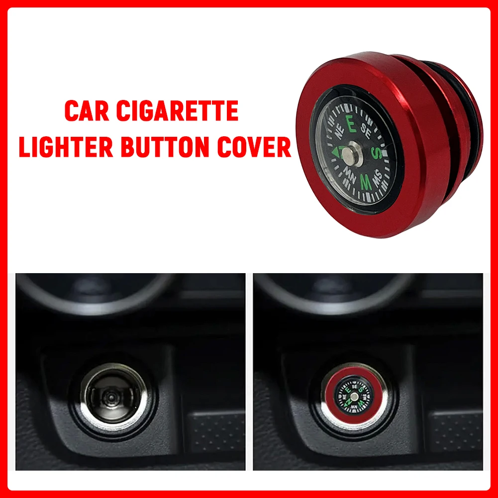 Car Cigarette Lighter Plug Cover Dustproof Waterproof Cigarette Lighter Plug Cap Compass Cigarette Socket Plug for Auto Vehicles