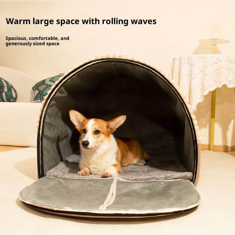 Casa cerrada para perros pequeños y medianos, cálida lavable - imagen 2