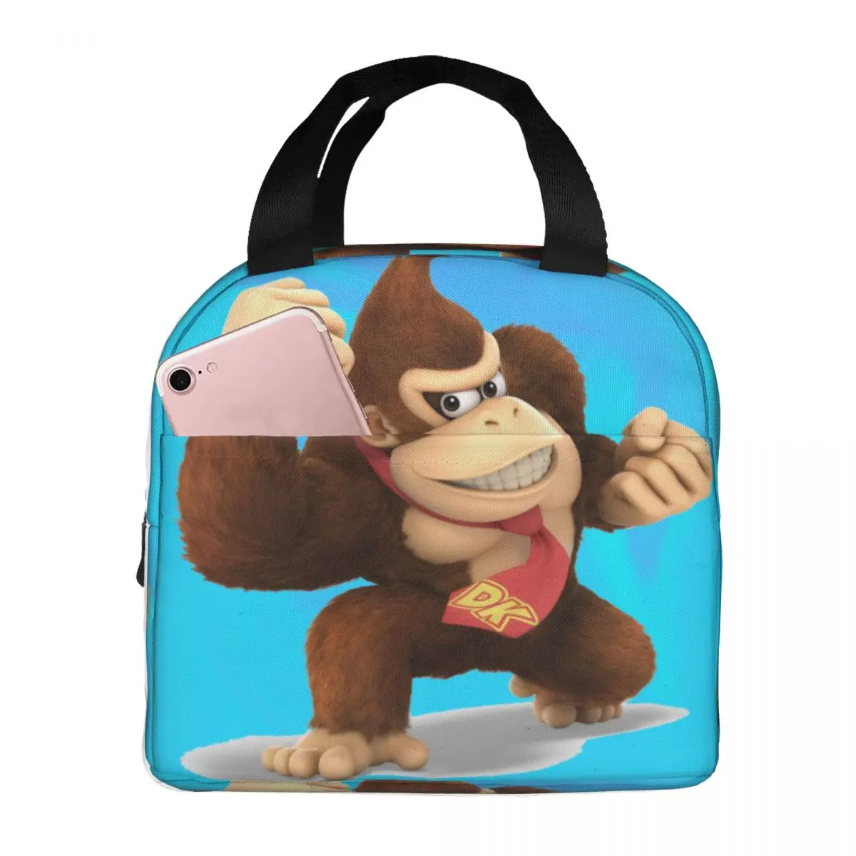 Ladies Food Preservation Bag Fight Strengthen Handles D-Donkey Kong Tote Lunch Food Box Children's School