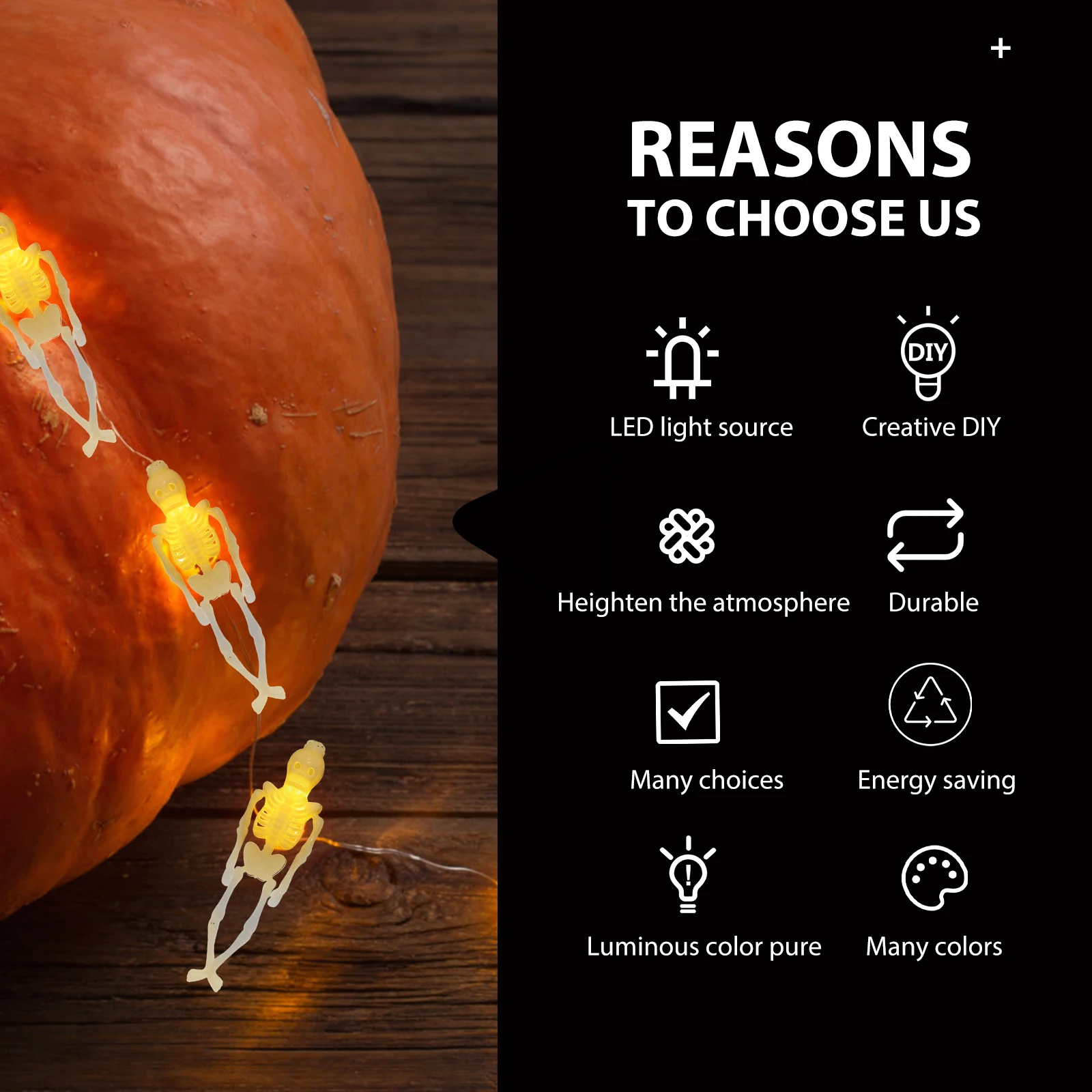 

Halloween String Lamp LED Transparent Flashing String Light Decorative Operated Festival Lighting