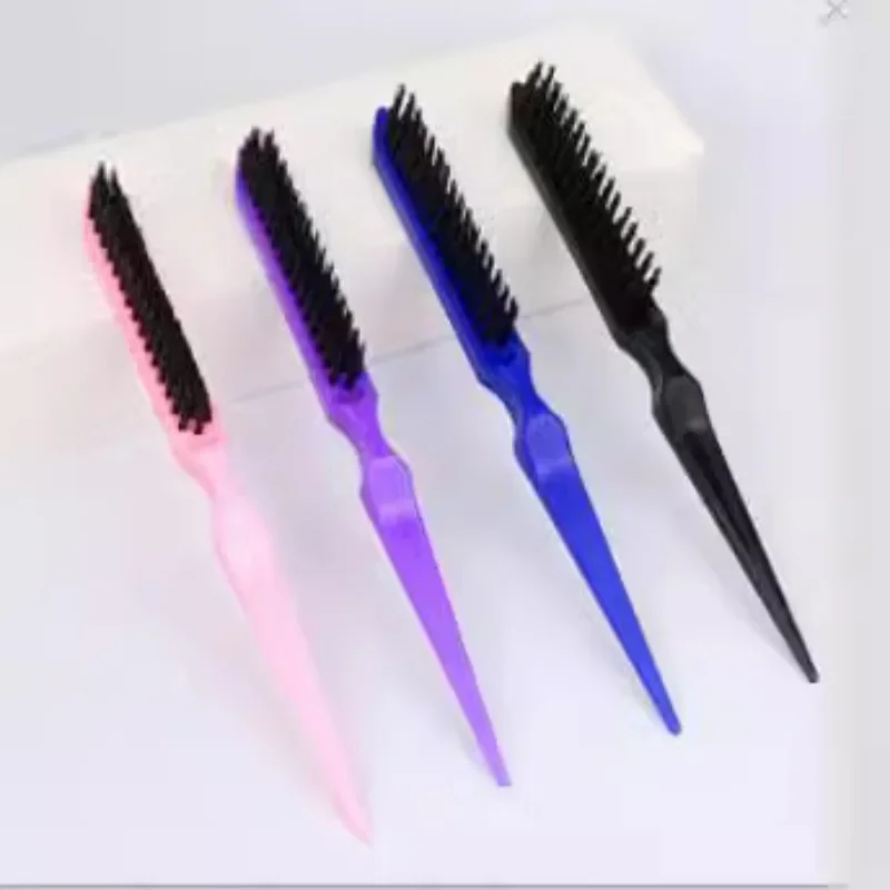 Bristle Hair Brush Teasing Comb Back-Combing Slicking and Edge Control Tool Hair Comb Teasing Brush for All Hair Types