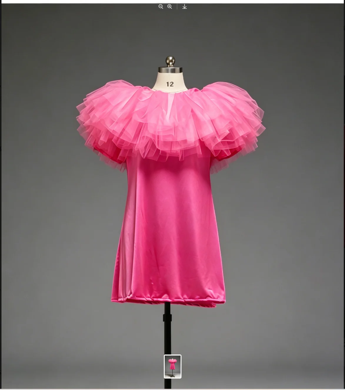 Short Dress with Huge Ruffled Tulle Collar Puffy Fluffy Tulle Neck Mini Dress for Photoshoot Birthday Party Evening Costume
