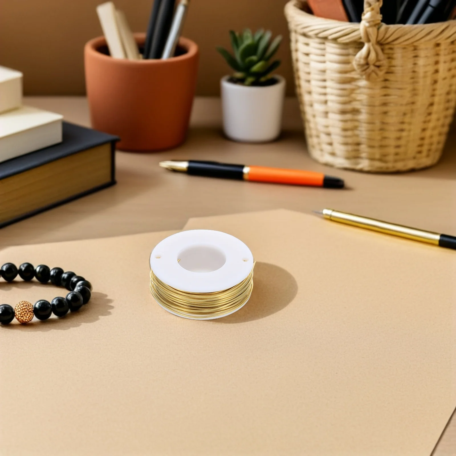 Filo di ottone da 20 metri per la creazione di gioielli Filo di rame per perline artigianali in ottone Filo flessibile per avvolgimento floreale Progetti fai da te Bobina