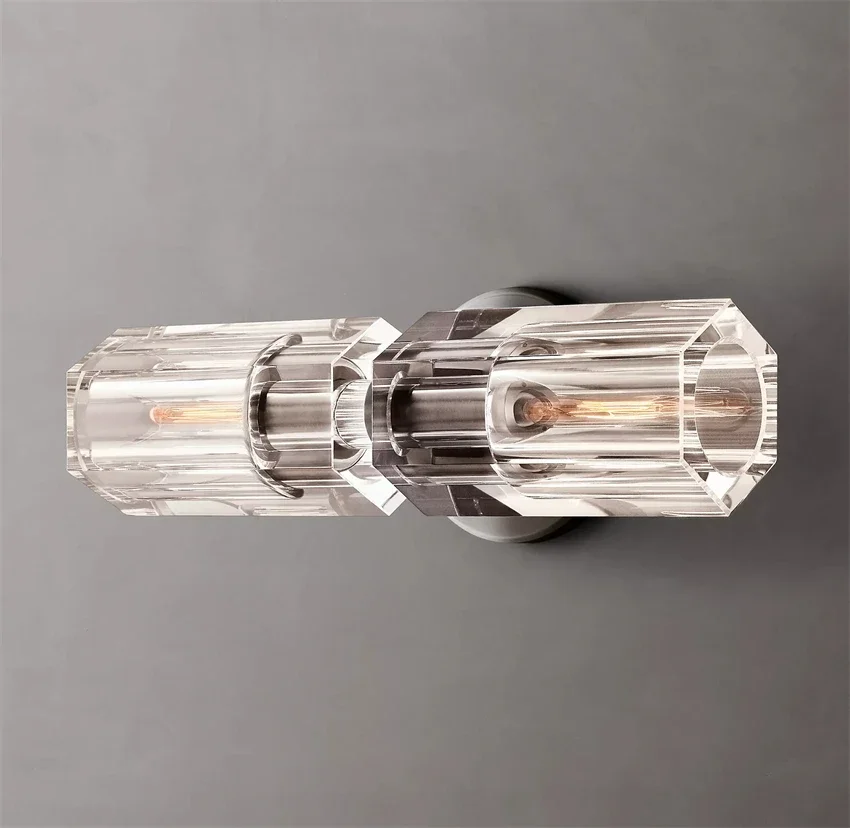 Imagem -03 - Moderno Led Linear Sconce para Parede Interior Clear Crystal Nickel Lâmpada de Parede Preta de Latão Home Decor Corredor Sala