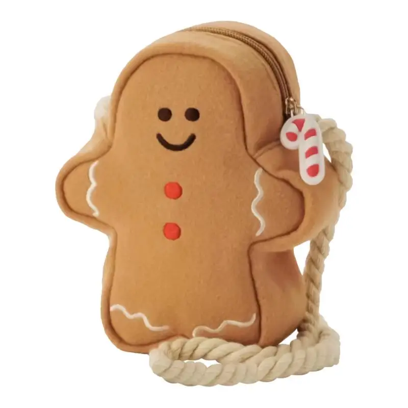 Christmas Backpack For Kids Christmas Gingerbread Backpack Trendy Unique Cute Cartoon Cellphone Wallet Bag For Travel