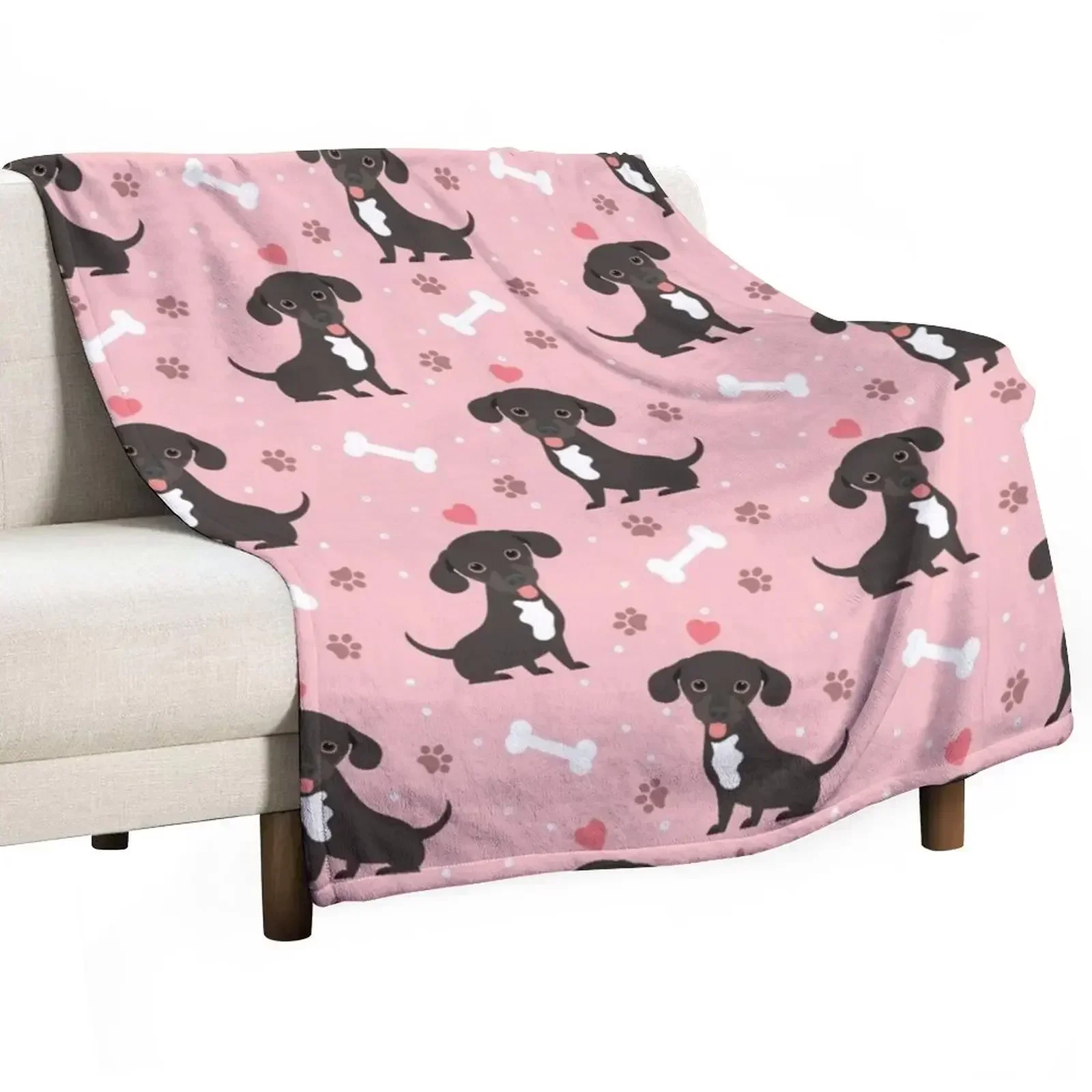 

LOVE Black and White Chiweenie dachshund chihuahua mix Throw Blanket for sofa christmas gifts Blankets