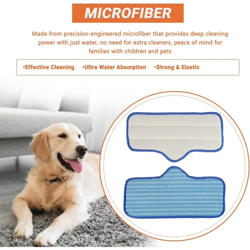 Dupray용 극세사 걸레 패드, 깔끔한 스팀 클리너, 재사용 가능한 기계, 단단한 나무 타일 돌 바닥용 세척 가능, 6 개