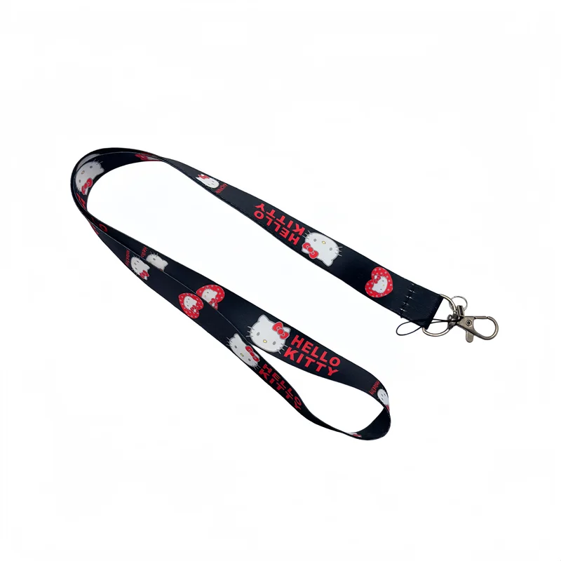 Sanrio Hello Kitty Cartoon Keychain ID Badge Hanging Rope Cute Cat Phone Neck Strap with Keyring Phone Accessories