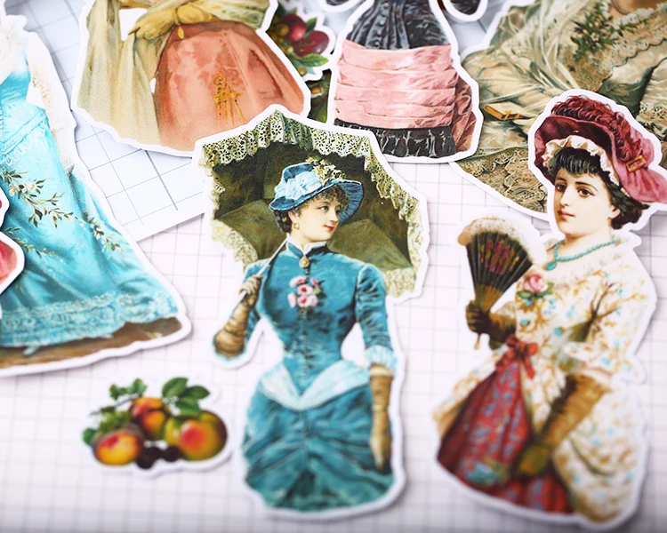 18 PCS Victorian character mini Stickers Crafts And Scrapbooking stickers book Student label Decorative sticker DIY Stationery