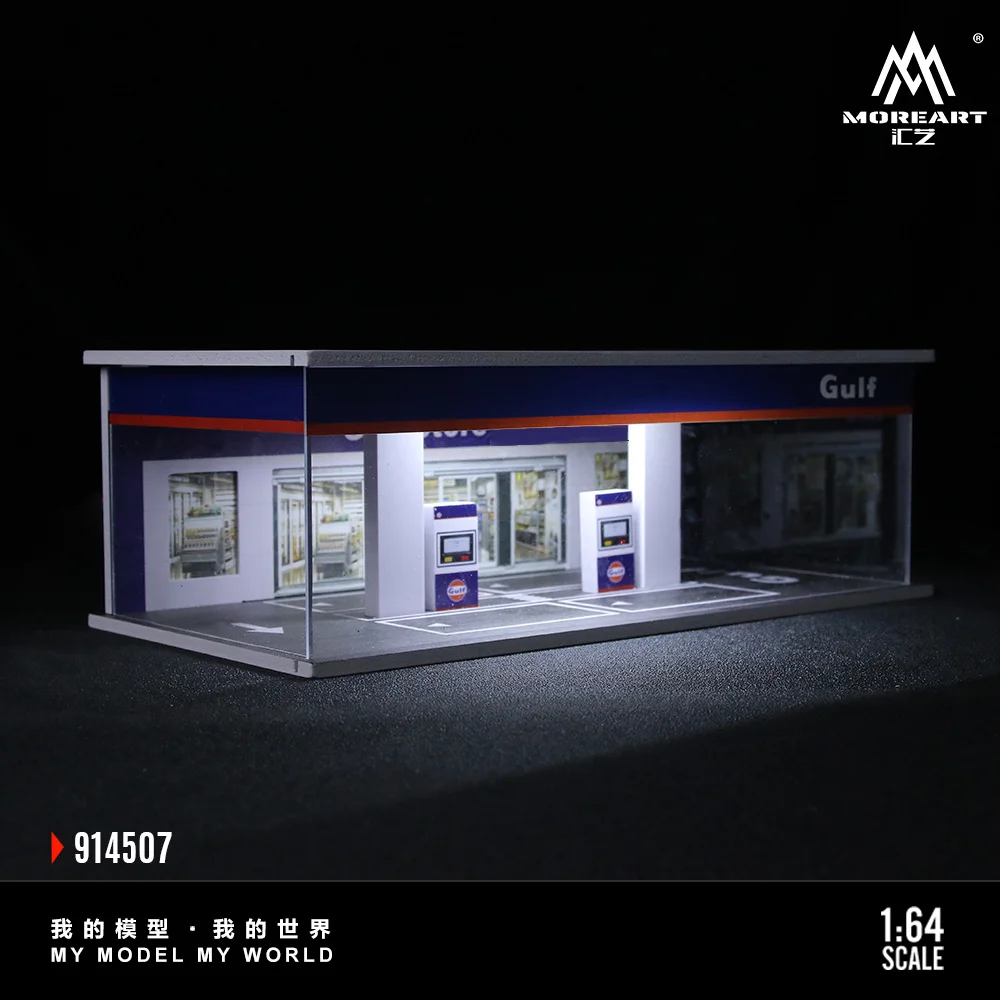 TimeMicro+MoreArt 1:64 ENEOS&GULF gas station light Edition assembly display scene