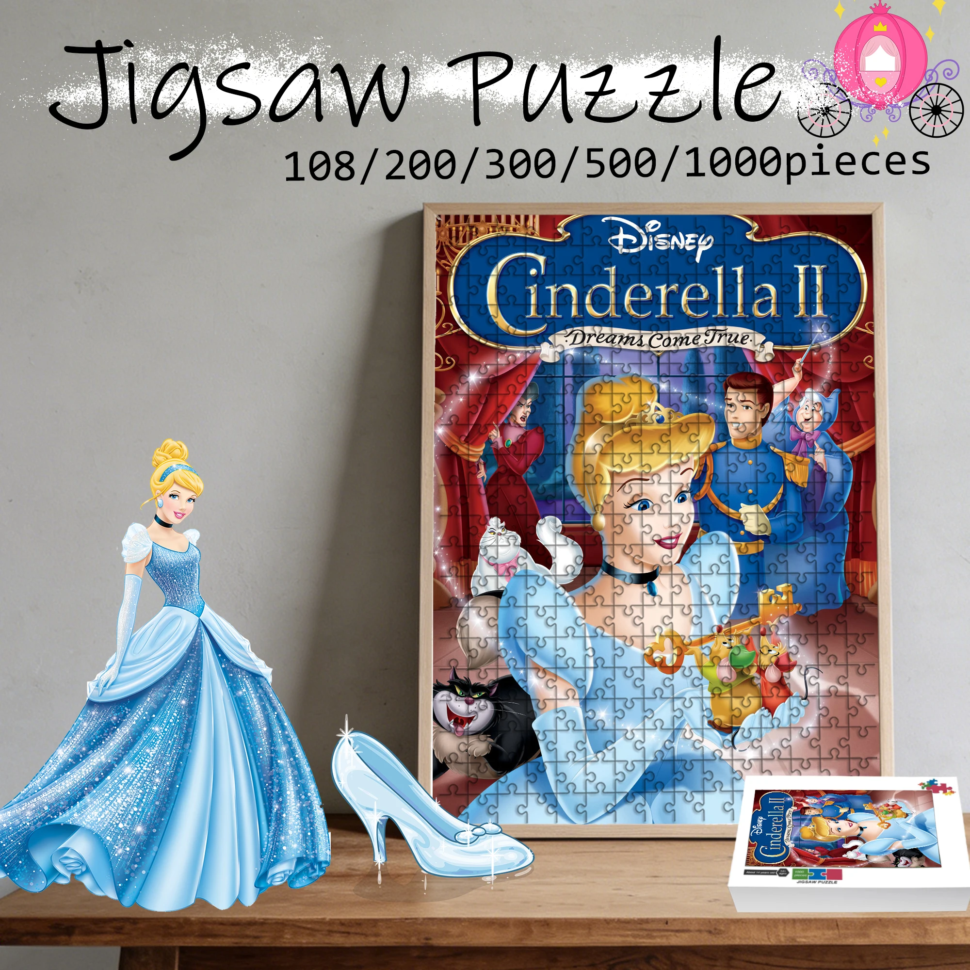 

Деревянная напольная головоломка «Золушка» (108/200/300/500/1000 элементов), портативная, высококачественная, для вечеринок, отличный подарок, веселая игра