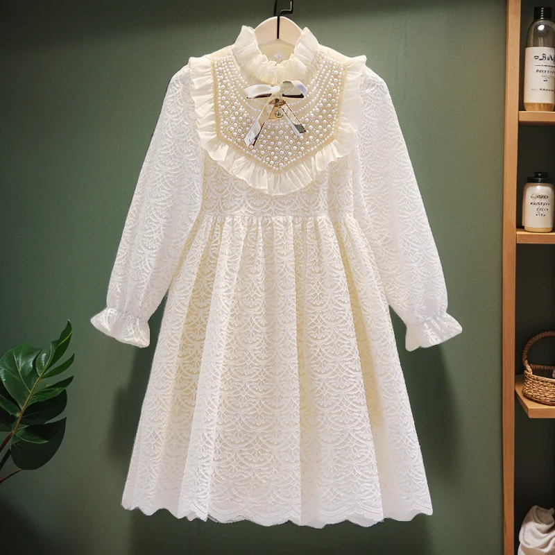 Baby Outfits Lace Dresses for Girls Party Elegant Dress Kids Princess Pink Costumes Teenagers Children Clothes 4 6 8 10 12 Years