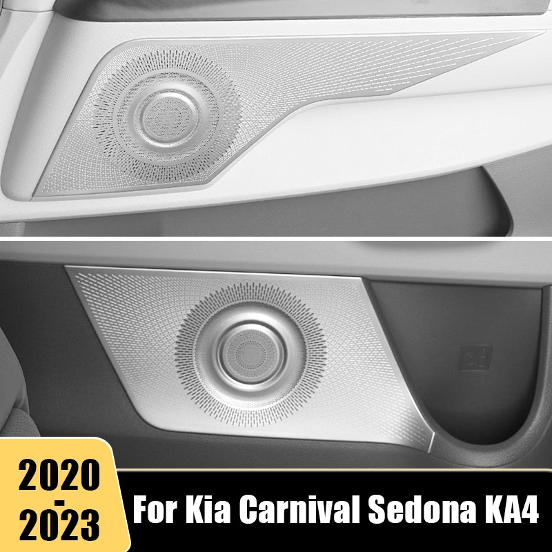 

For Kia Carnival Sedona KA4 2020 2021 2022 2023 Stainless Steel Car Audio Speaker Cover Auto Door Speaker Horn Trim Accessories