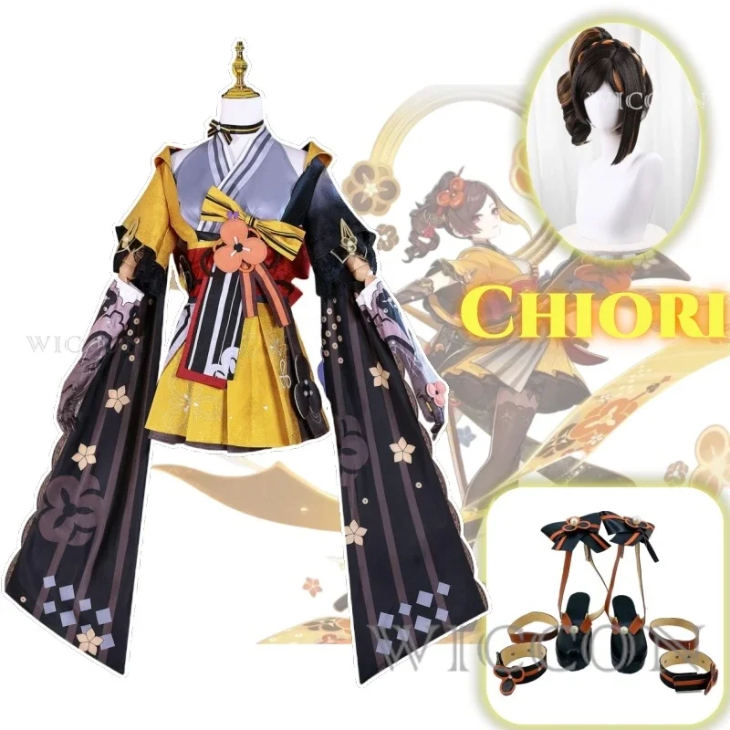 Chiori Anime Game Genshin Impact Cosplay Costume Clothes Wig Shoes Uniform Cosplay Chioriya Boutique Halloween Party Woman