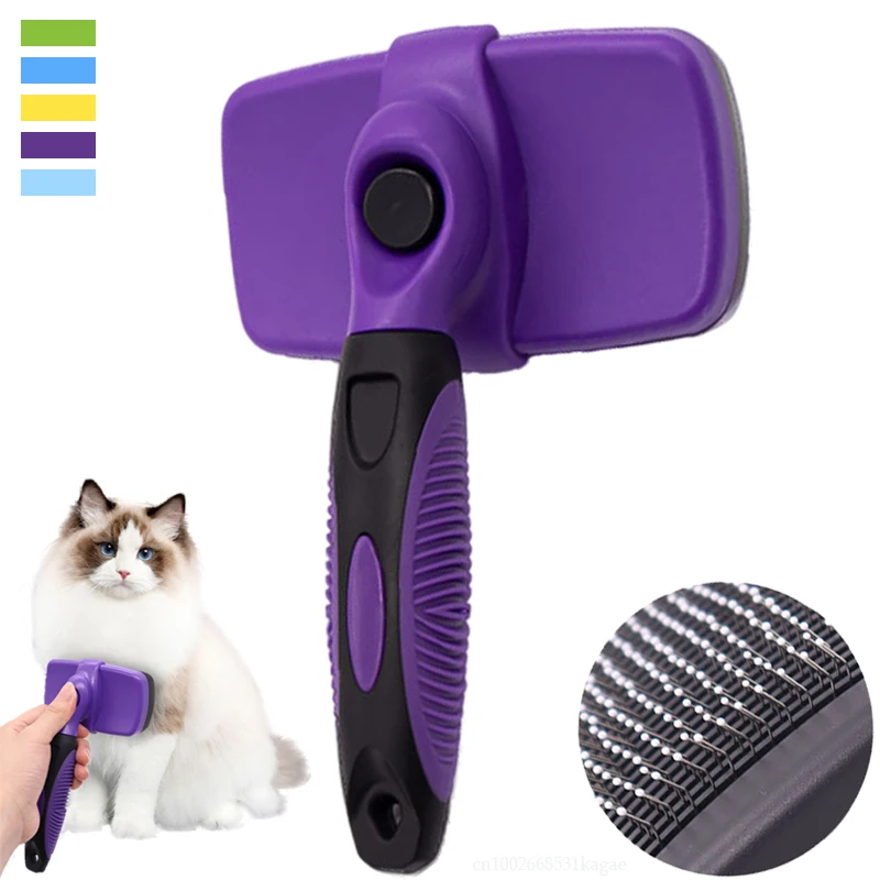 Dog Cat Hair Brush Pet Grooming Comb Hair Remover Brushes Puppy Hairstyles Shedding Trimmer Comb Massage Dematting Cleaning Tool