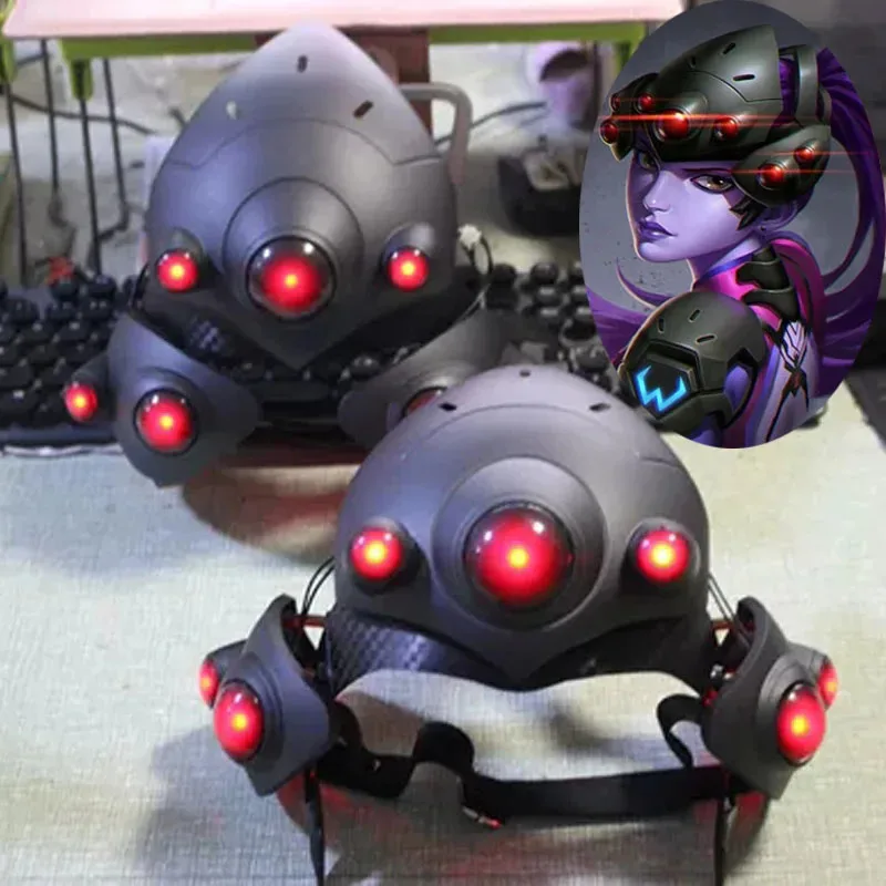 

Overwatch Widowmaker AmélieGuillard Маски со светодиодной подсветкой Косплей Панк-маска без батареи Гарнитура Костюм Реквизит
