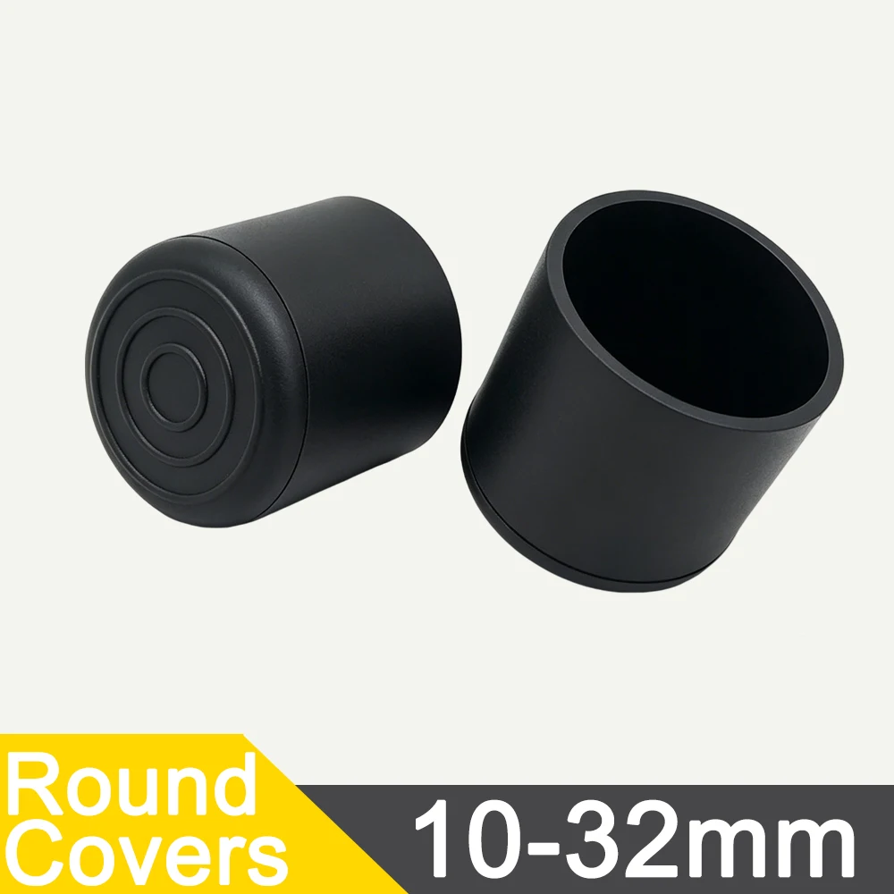 Round PVC Rubber Furniture Leg Caps 10-32mm Anti Slip Silent Table Chair Foot Pads Floor Scratch Protector Covers 2/4/8/10/20Pc