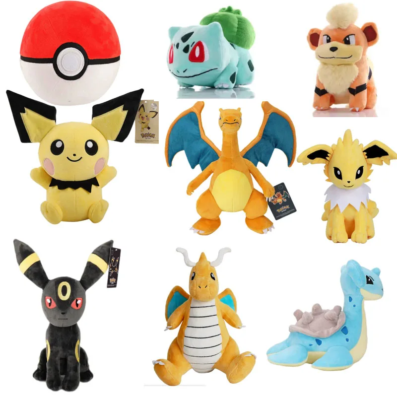 

10PCS 20cm Pokemon Stuffed Plush Toys Kawaii Pikachu Anime Doll Kids Birthday Kawaii Cute Soft Children Stuffed Plush