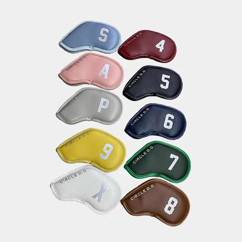 Golf club cover multi - color 10 a set of iron cover club head protective cap cover