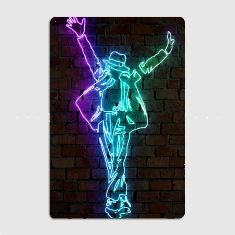 Michael Jackson King Ofpop Neon Sign Poster Metal Tin Sign Truck