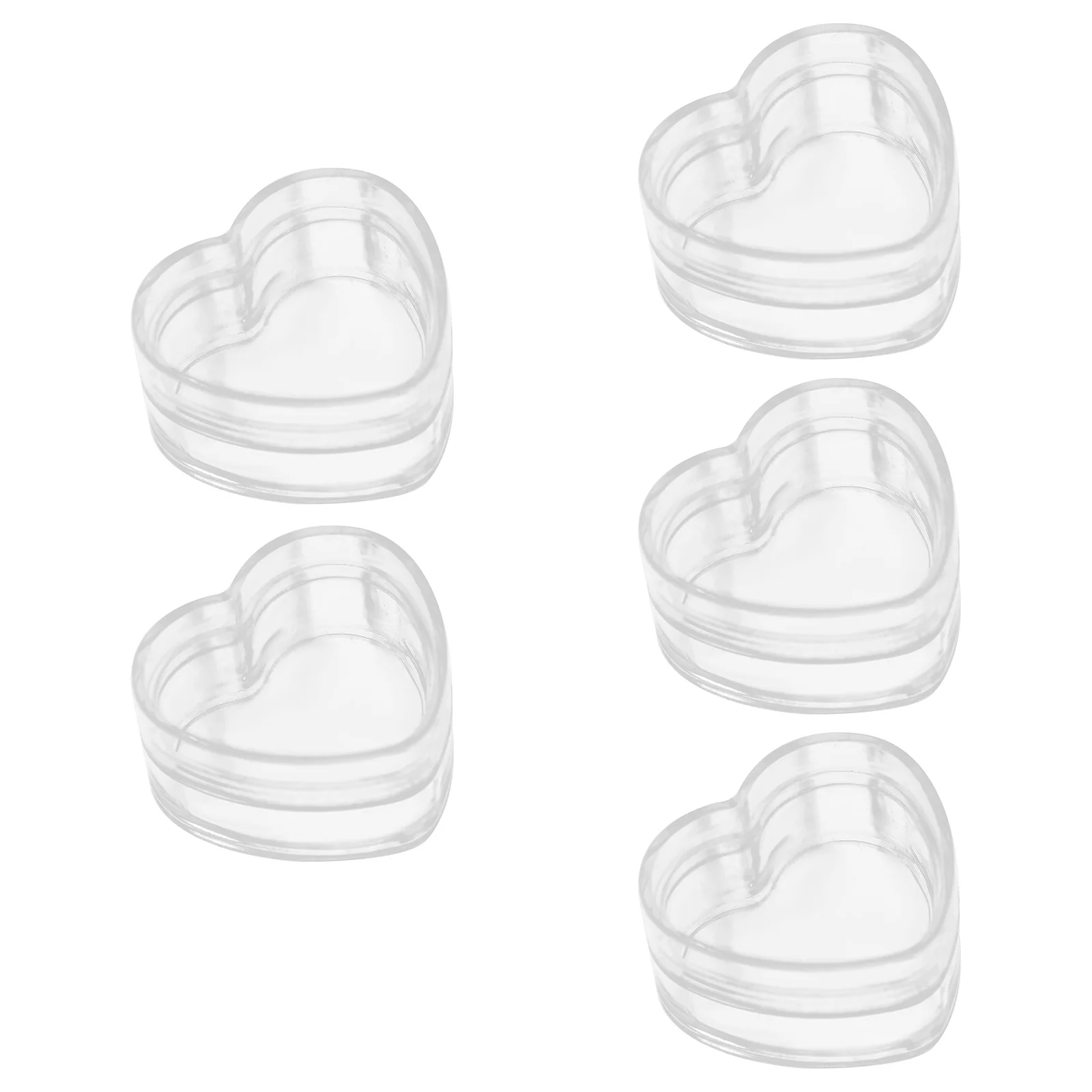 

5Pcs Heart Shaped Favor Boxes Reliable Material Storage Cases for Chocolate Mini Gifts Lightweight Non-Deformable Clear Box