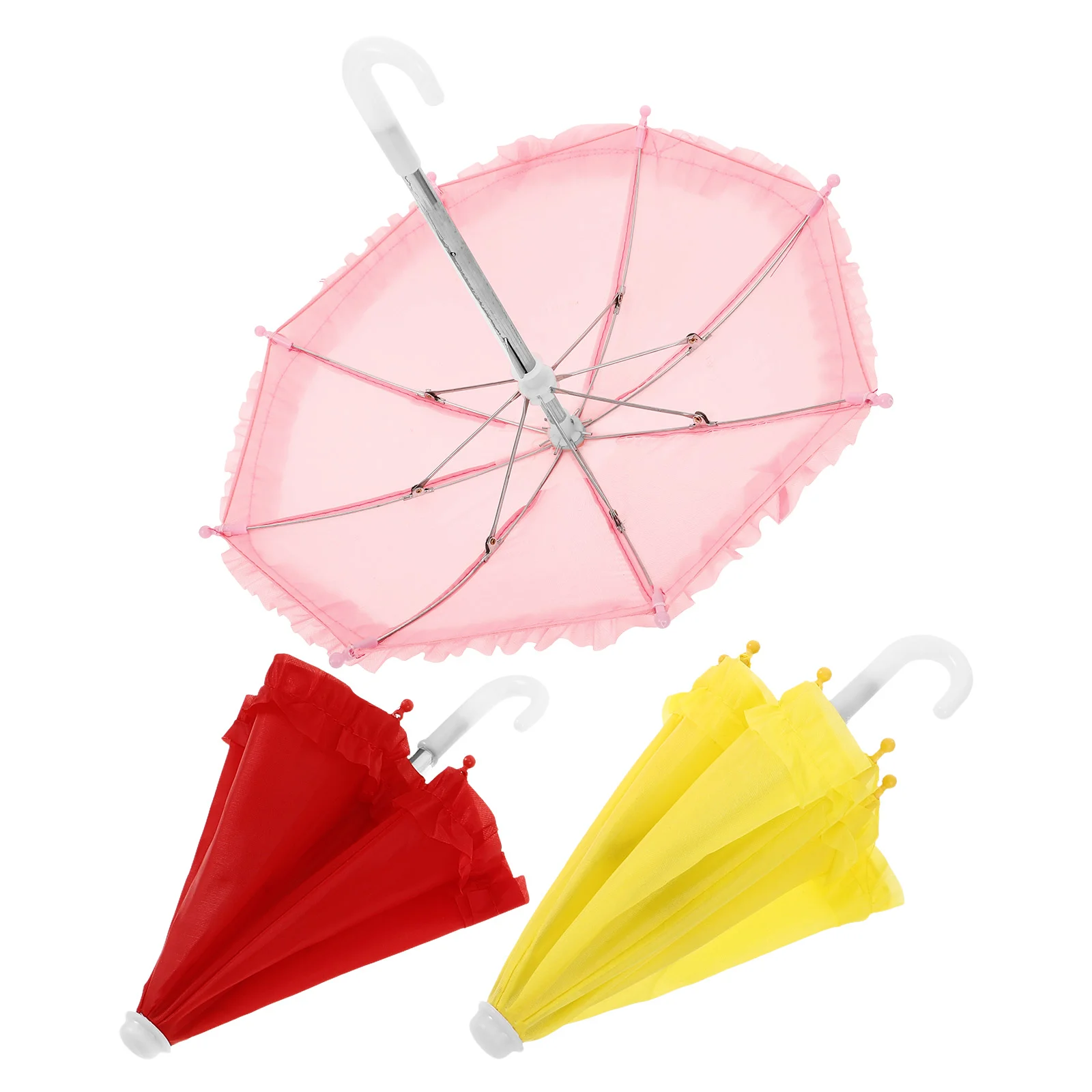 3 Pcs Lace Toy Umbrella Kids Cognitive Photograph Prop Miniature Toys Decor Children's Model Home Household Party