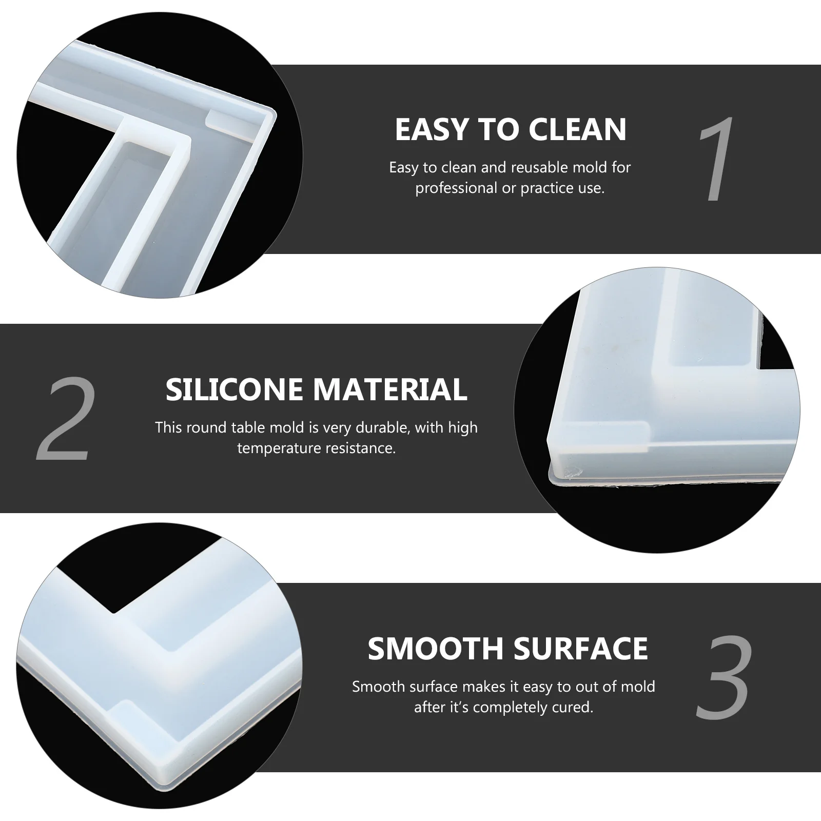 

DIY Silicone Mold Clear Texture Practical for Picnic Table Leg Long Lasting Easy to Use and Clean Table Leg Mold