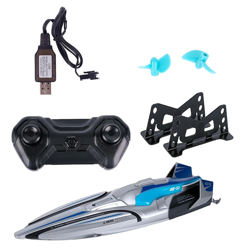 S1 2.4G High-Speed Remote Control Speedboat 30Km/H Waterproof Electric Remote Control Double Propoler