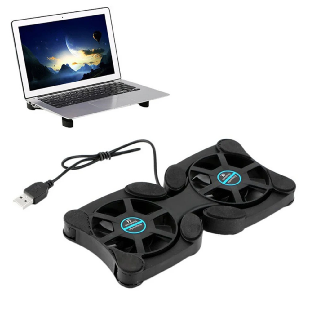 USB Double Cooling Fan Cooler 2 Fan Cooling Charging Board For Portable Computer Laptop Notebook
