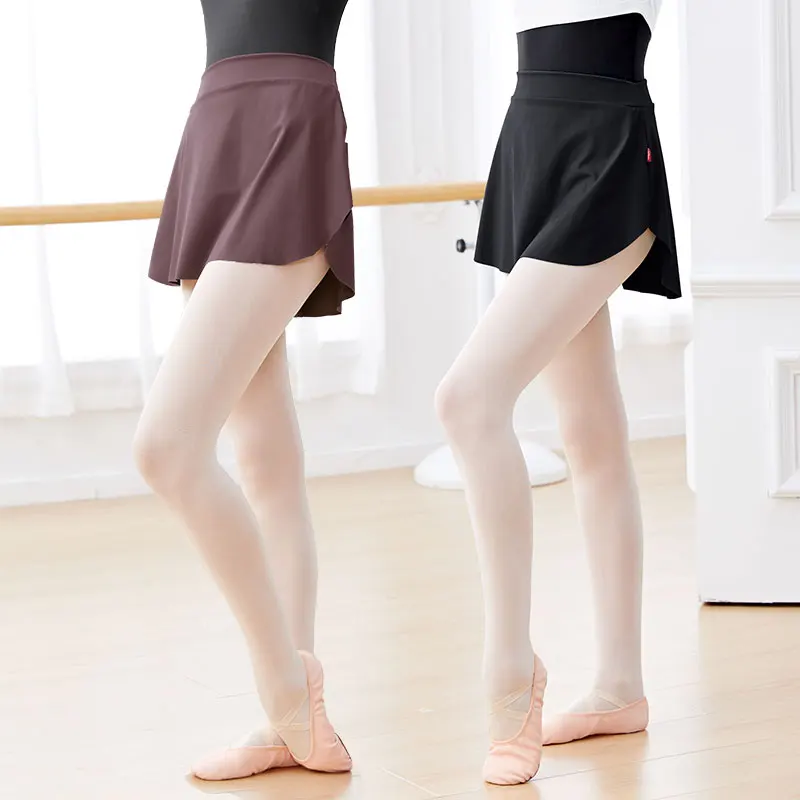 الباليه التنانير للمرأة الرقص تنورة فستان أسود الباليه توتو راقصة الباليه Dancewear الجانب سبليت الباليه تنورة قصيرة