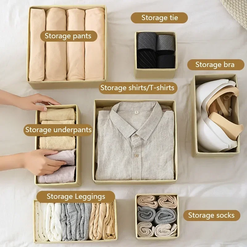 Organizer For Underwear Socks Bra Pants Scarf Tie Storage Box Wardrobe Drawer Organizers Foldable Case For Underwear Organizer