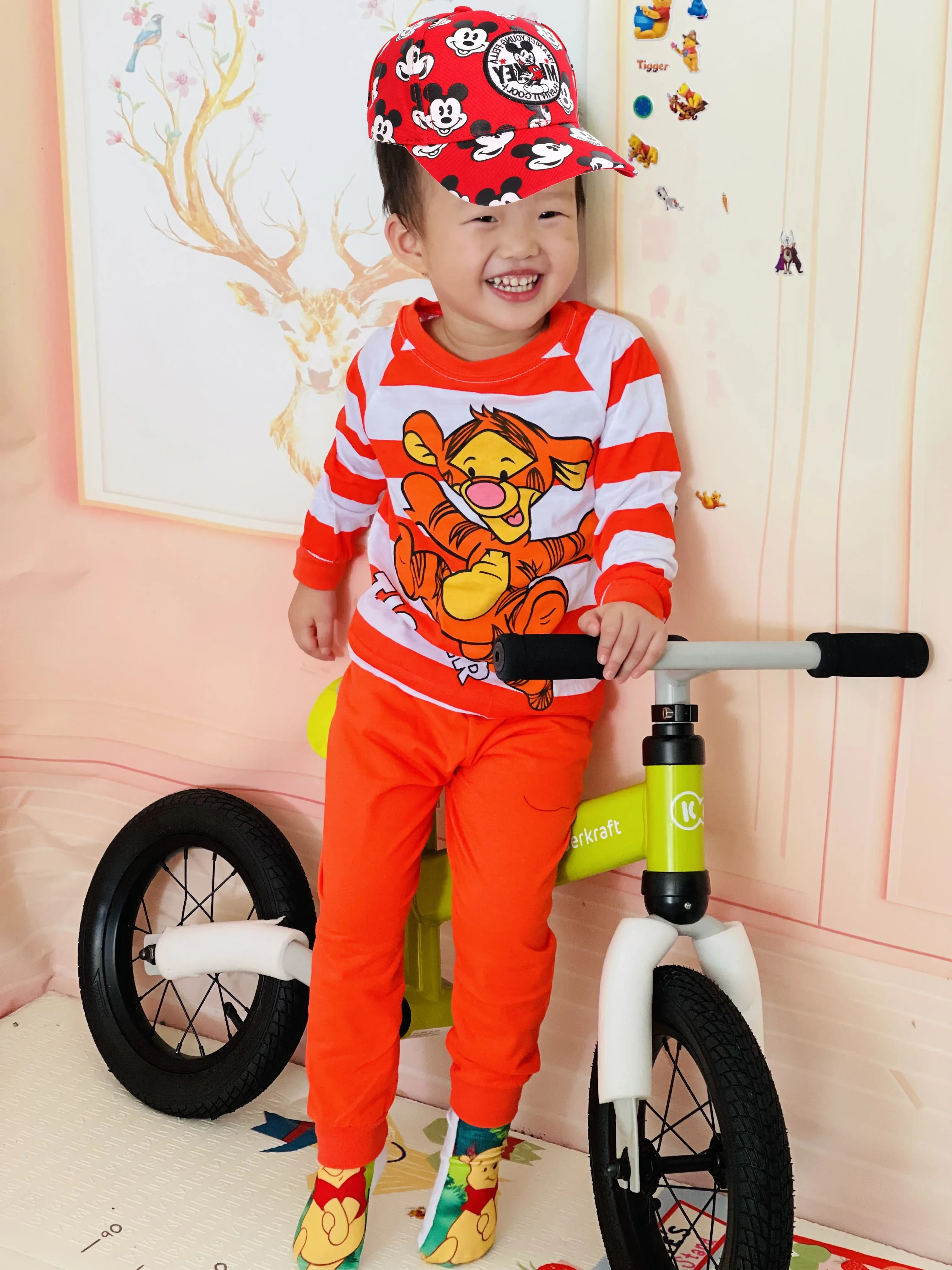 Spring Autumn Tigger Children\'s Clothing Sets Orange Stripe Boy Girl Sleepwear Clothes Kids Pajamas Set Baby Boys Girls Pyjamas