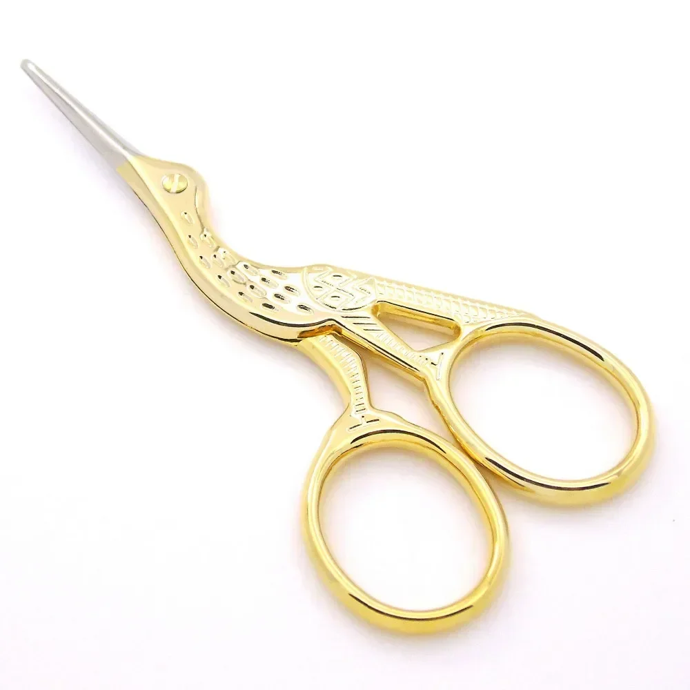 1Pcs Retro Classic Gold Stork Sewing Scissors Trimming Craft Gold Sewing Crane Tailor Handicraft Tool