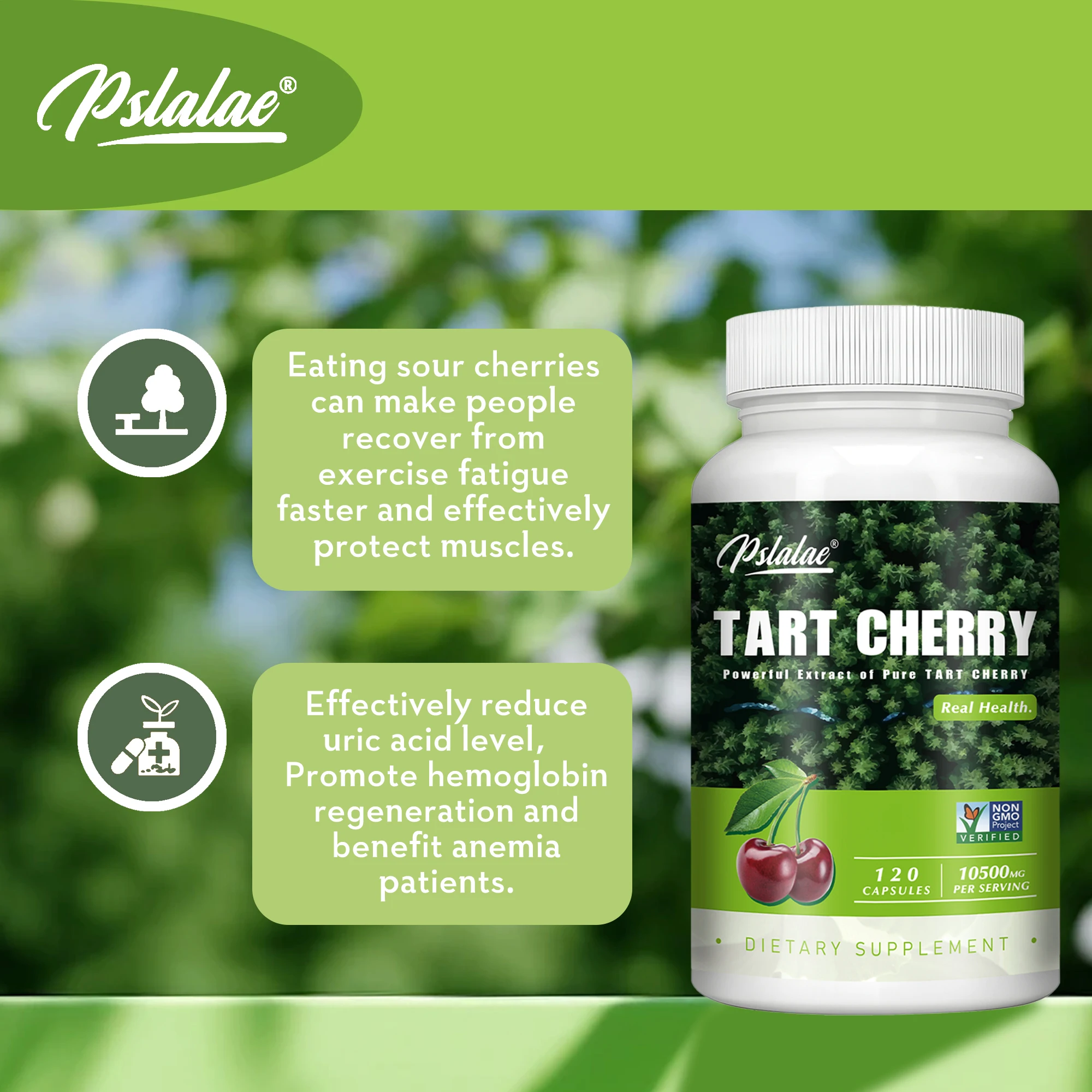 Tart Cherry Capsules - Uric Acid Cleanse, Joint Support & Muscle Recovery, Improve Sleep Quality, Antioxidants