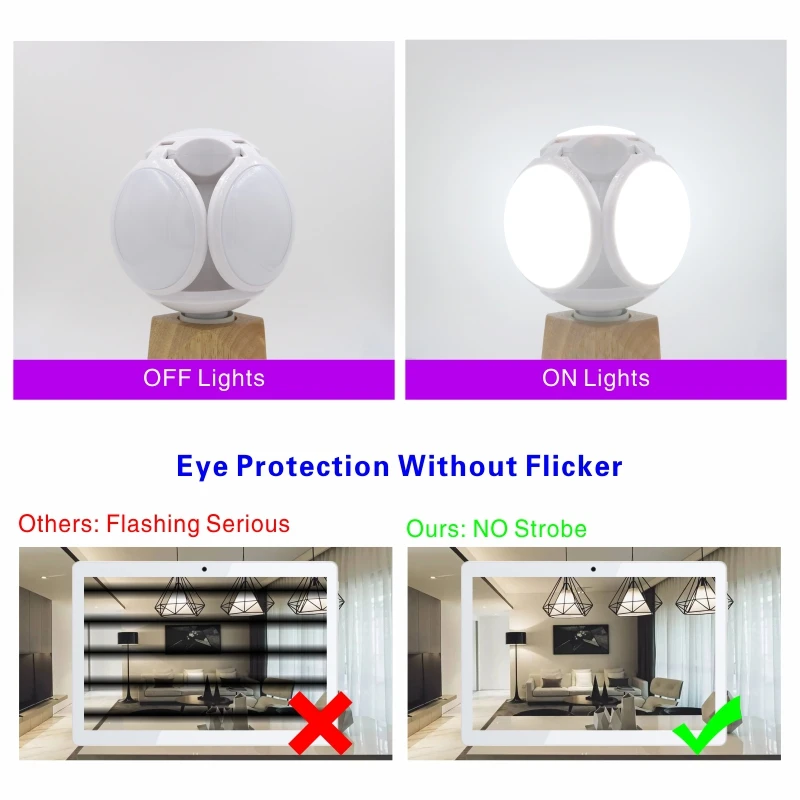LED Football UFO Bulb E27 40W 360 Degrees Folding Lamp AC 220V Lampada LED Spotlight Light Cold/Warm White Bombilla Led