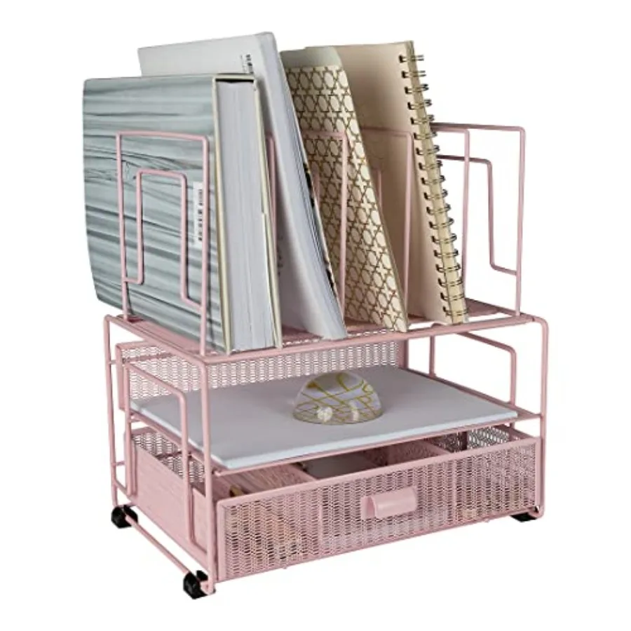 

Настольный органайзер с выдвижным ящиком, сетчатый органайзер для документов, металлический настольный органайзер для офиса и рабочего пространства