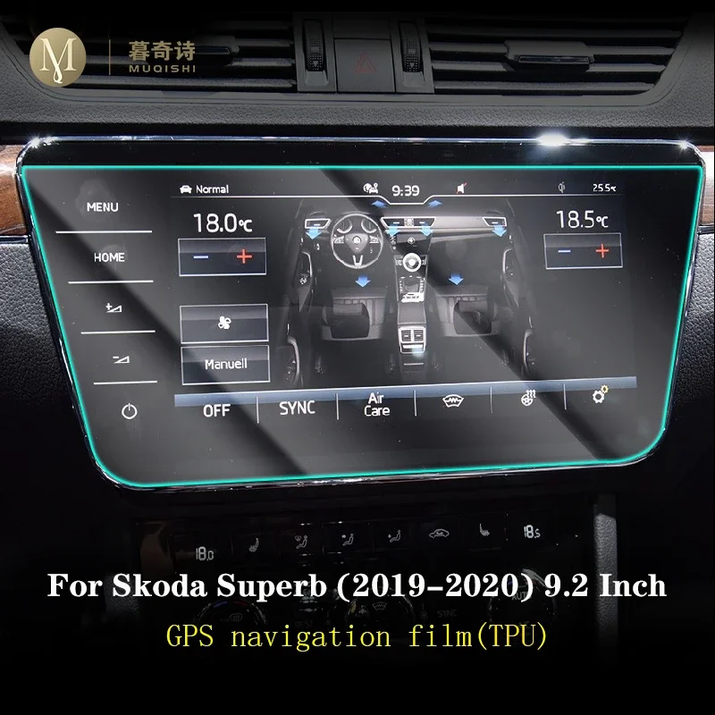 For Skoda Superb 2018-2023 Car GPS navigation Protective film LCD screen TPU film Screen protector Anti-scratch Interior 8 Inch