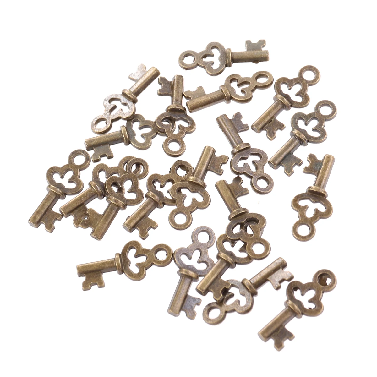 

20 Pcs Retro Key Pendant Bronze Pendants Jewelry Making Metal Charms Delicate DIY