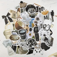 60PCS Black and White Retro Aesthetic Stickers For Laptop Water Bottle Luggage Notebook Phone Case Scrapbooking Supplies