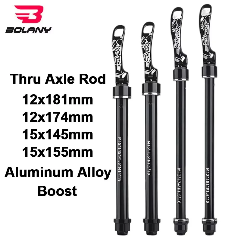BOLANY Aluminum MTB Front Fork Thru Axle 15x100 15x110mm Wheel Lock Shaft Lightweight Cycling Accessories