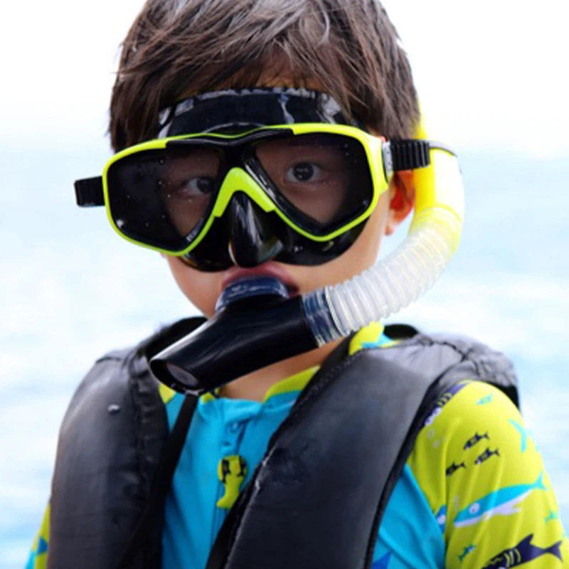 

Full-dry breathing tube set for childre ving goggles for men and women swimming mirror cover floating.