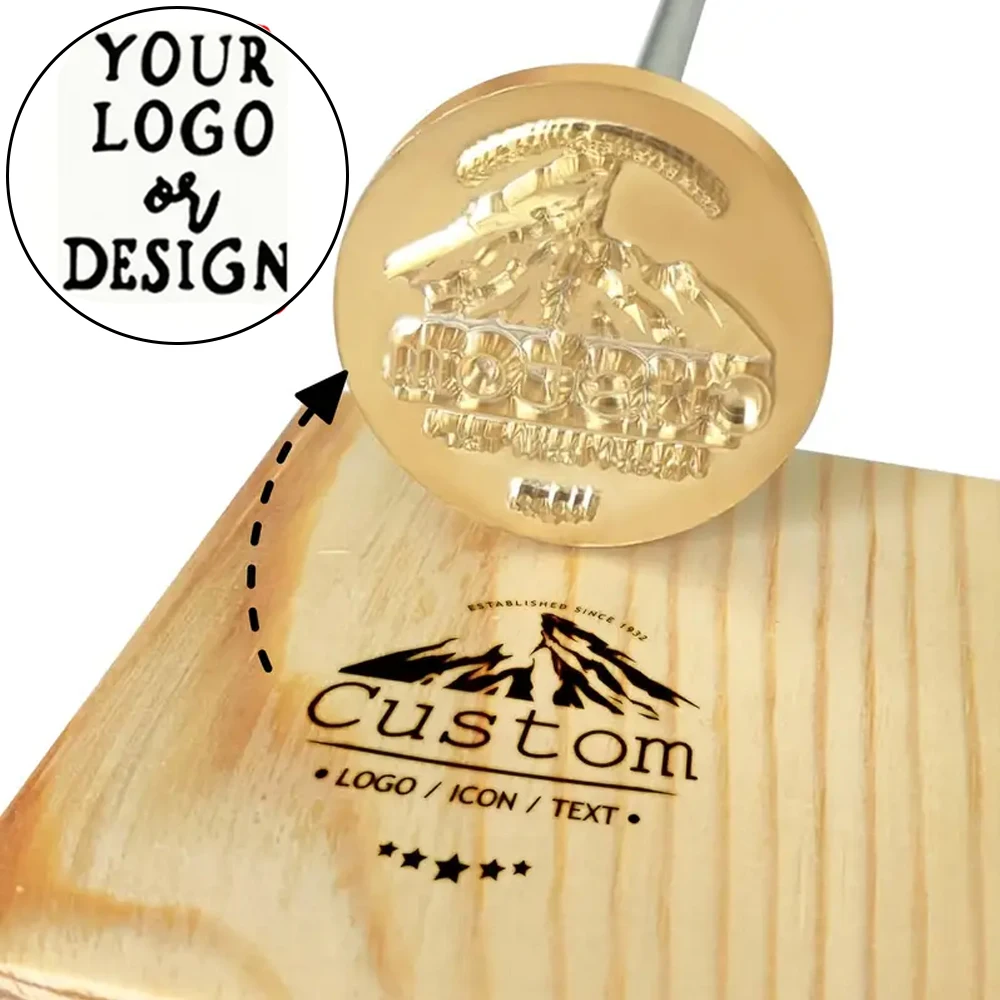 

Custom LOGO DIY Branding Iron Stamp Leather Wood Cake Private Customized Brass Branding Iron Seals Wedding Party Christmas Gifts