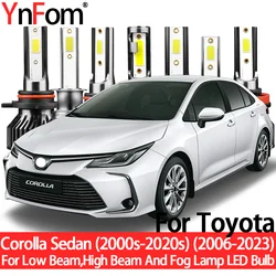 YnFom For Toyota Corolla Sedan(2000s-2020s) 2006-2023 Special LED Headlight Bulbs Kit For Low Beam,High Beam,Fog Lamp,Accessorie
