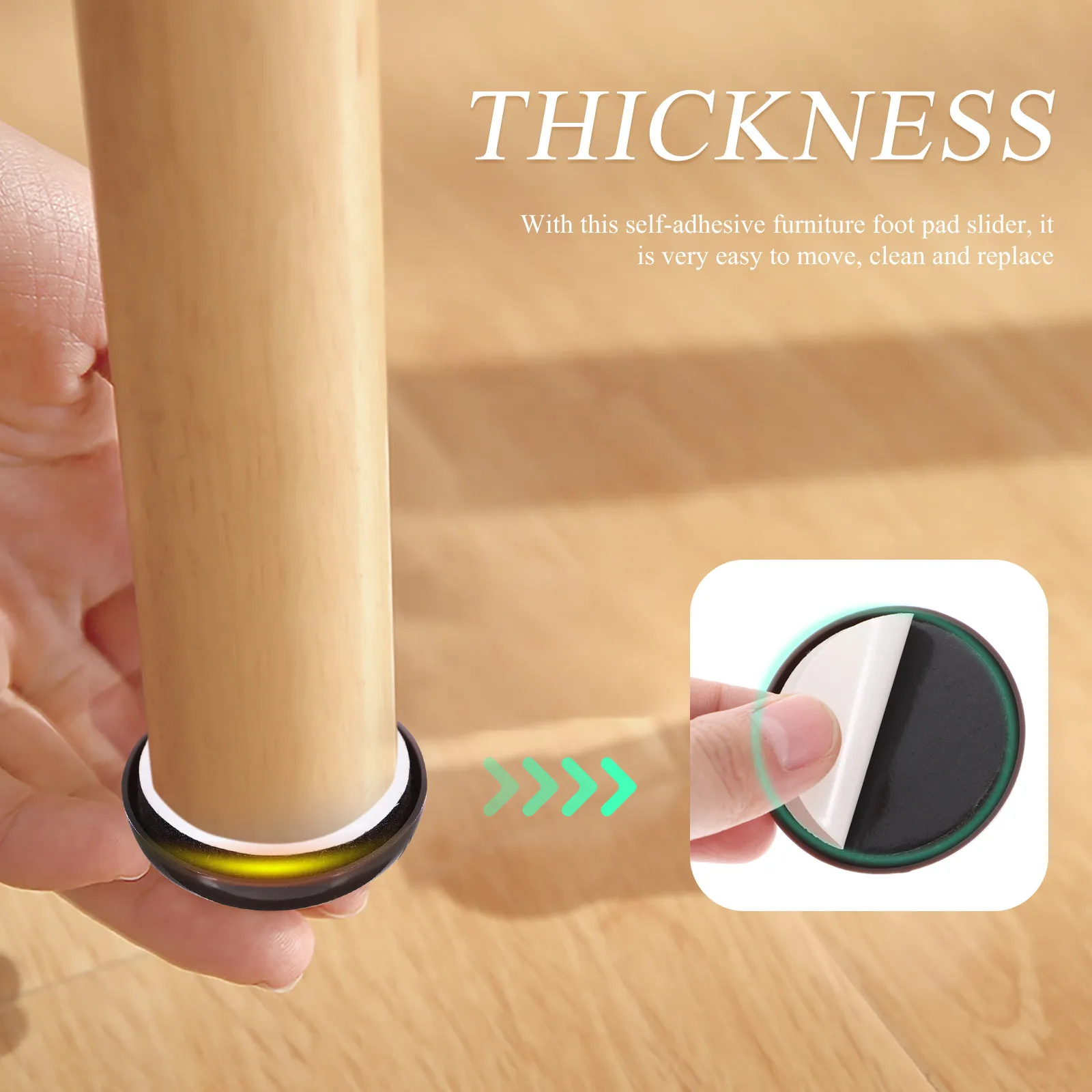 

20 шт. мебельных накладок-слайдеров для ковровых покрытий, сверхпрочные самоклеящиеся подкладки для плавного перемещения мебели, защитные коврики для пола, для стульев