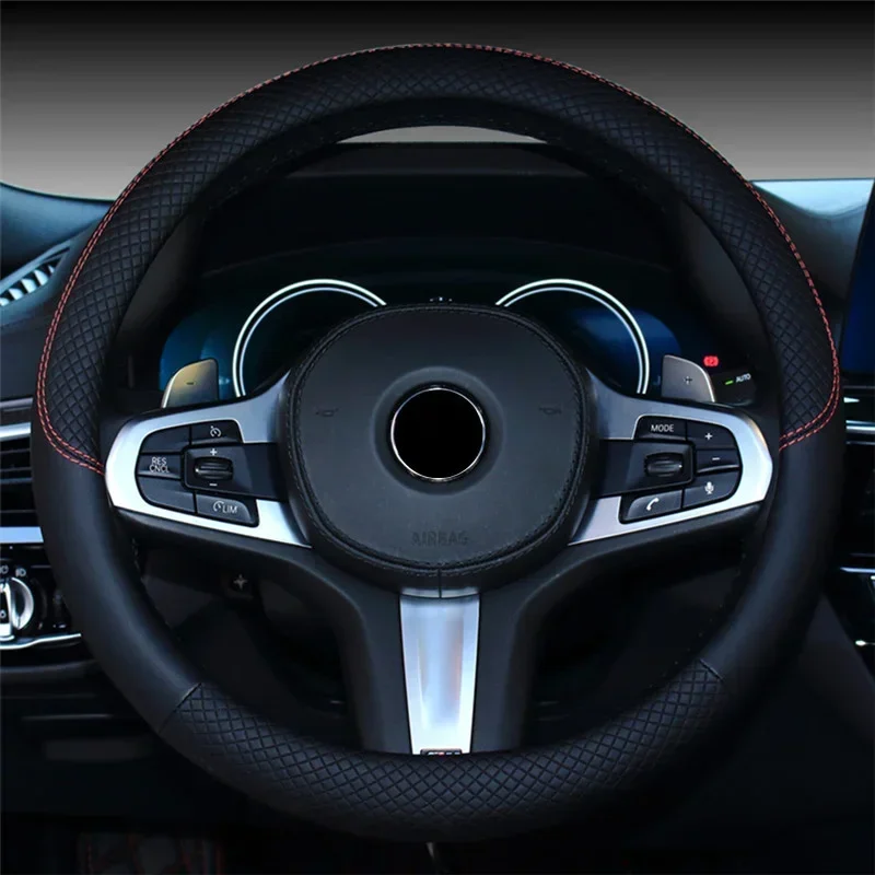 

Car Universal 38cm Steering Wheel Covers Auto Interior Cars Leather Protective Cover Four-season Universal Steering Wheel Cover