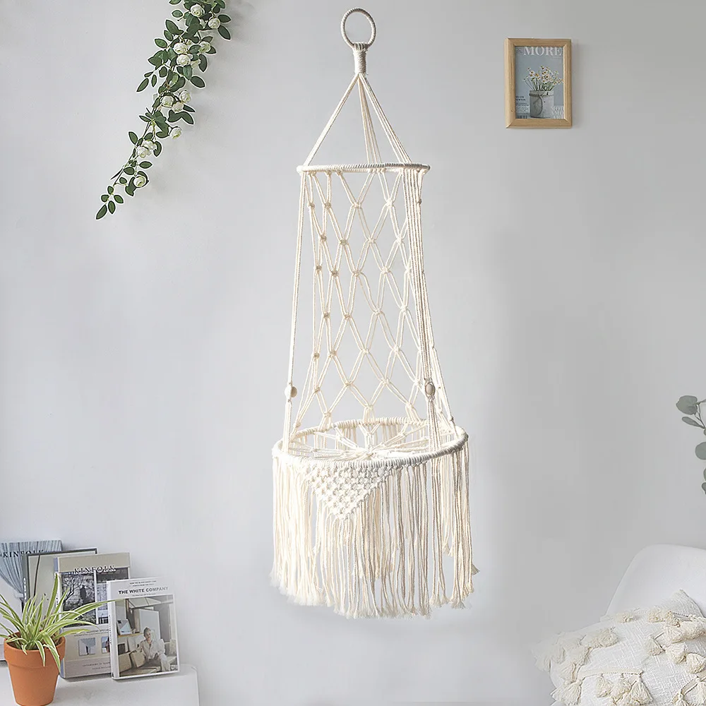 Simple Handmade Woven Cat Nest Hammock Basket Wall Hanging Household Pet Hanging Basket Dog Cat Hanging Basket Swing Net Bag