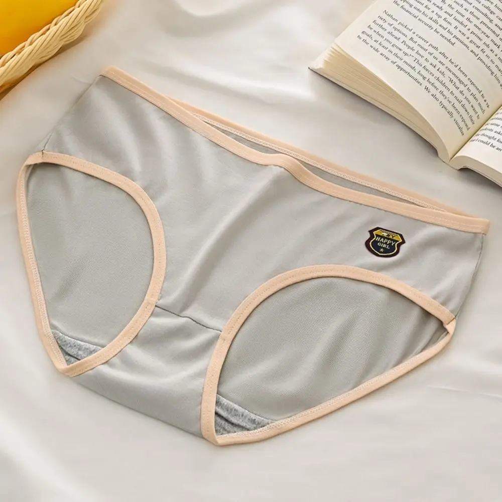 

6PCS Trendy Cotton Crotch Simple Panties Mid Waist Underpants Underwear Women Breathable Large Size Briefs Large Size