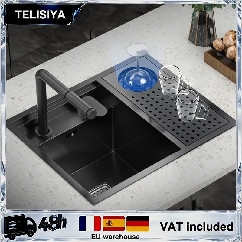 

Миниатюрная одинарная кухонная мойка из нержавеющей стали с тиснением под рисовое зерно, скрытая, для автодомов, баров, для мытья посуды и овощей, подстольная